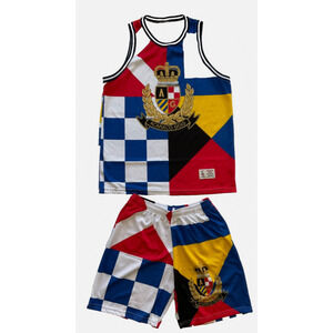 Acapulco Gold Logo Crest Nautical Flags Tank Jersey Shorts Set Men Size LARGE